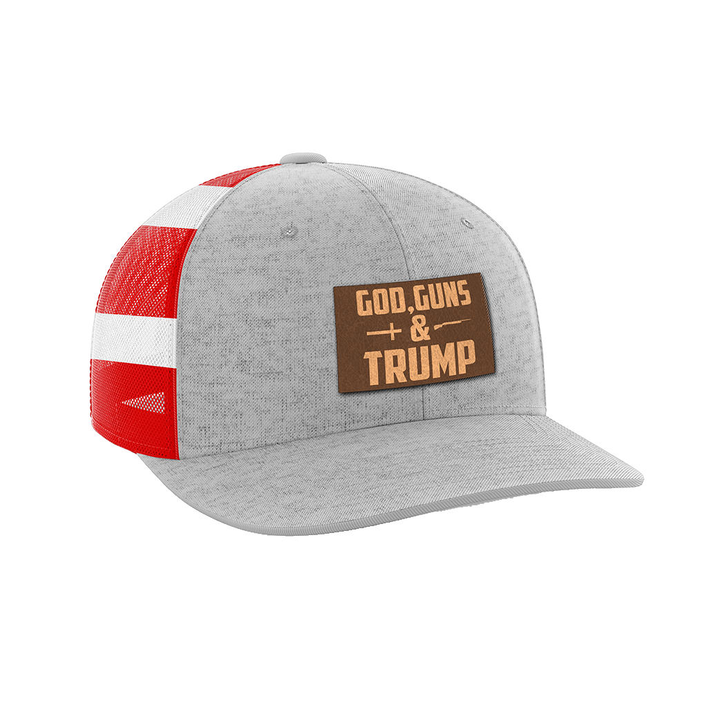 God, Guns, and Trump Leather Patch Hat