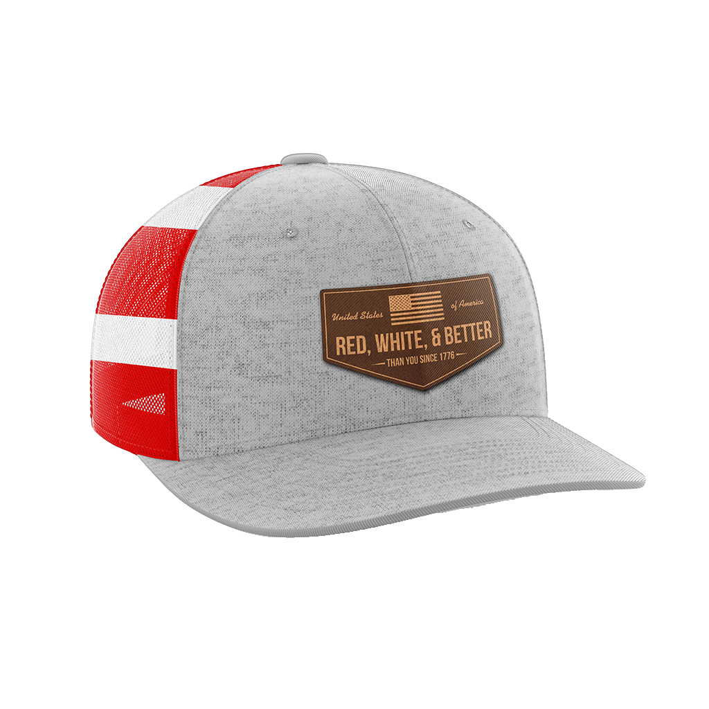 Red, White, and Better Than You Leather Patch Hat