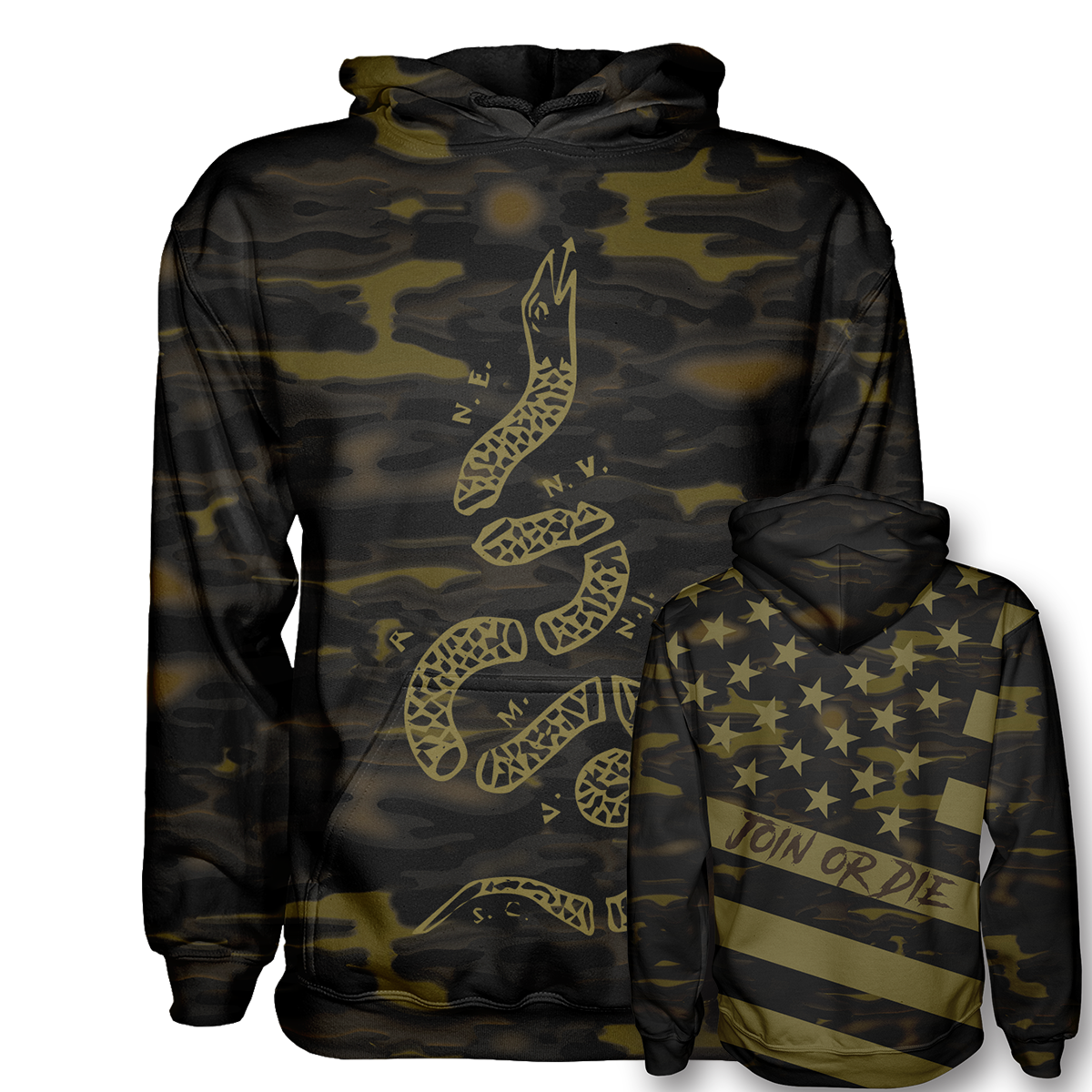 Join or Die Gold Camo Hoodie