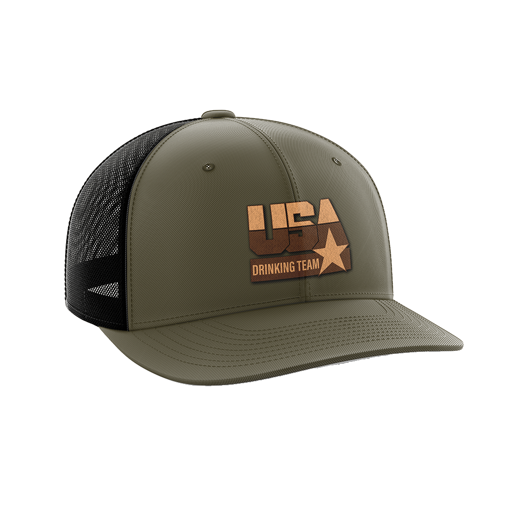 USA Drinking Team Leather Patch Hat
